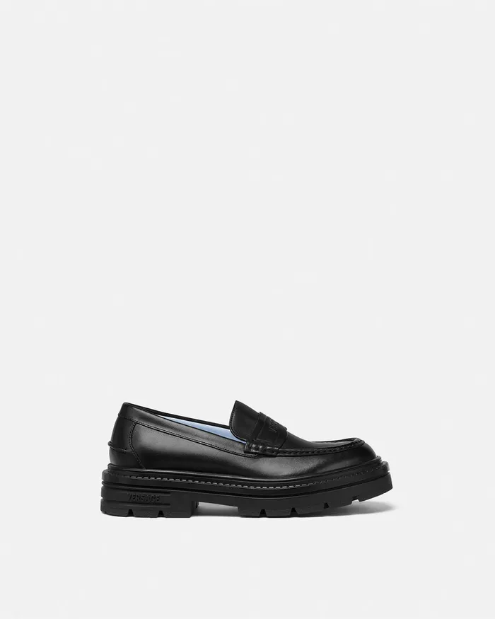 Loafers and Slippers Men Versace Adriano Loafers Black
