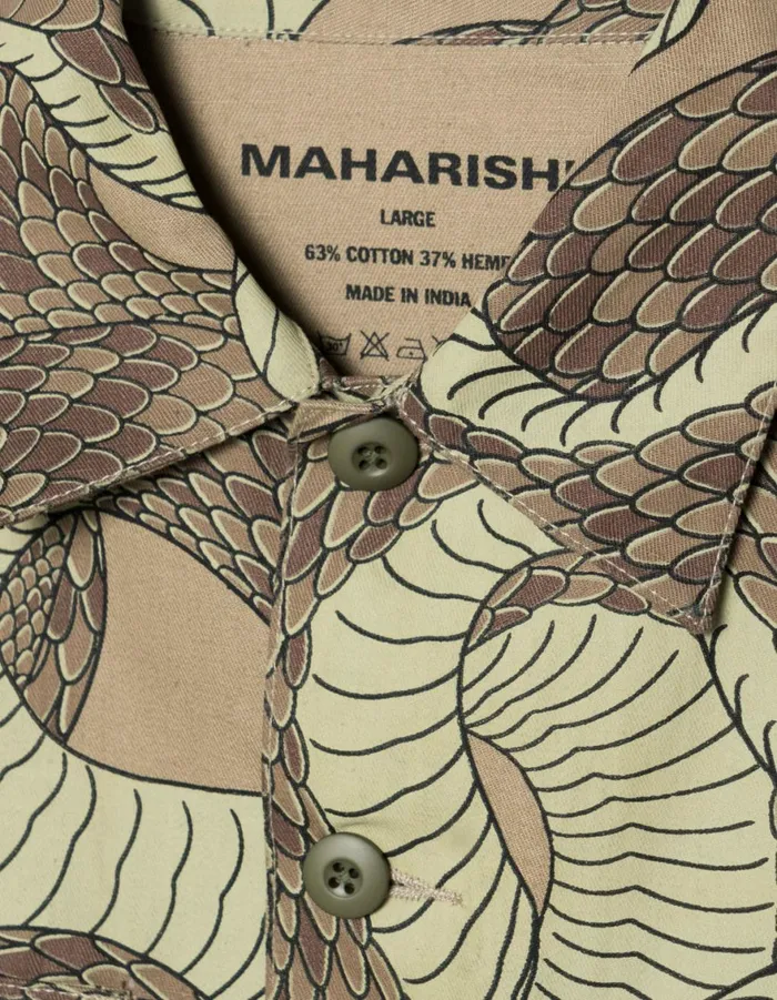 Maharishi Long Sleeve Shirts 6037 Snakeskin Utility Overshirt Desert 8211 Men