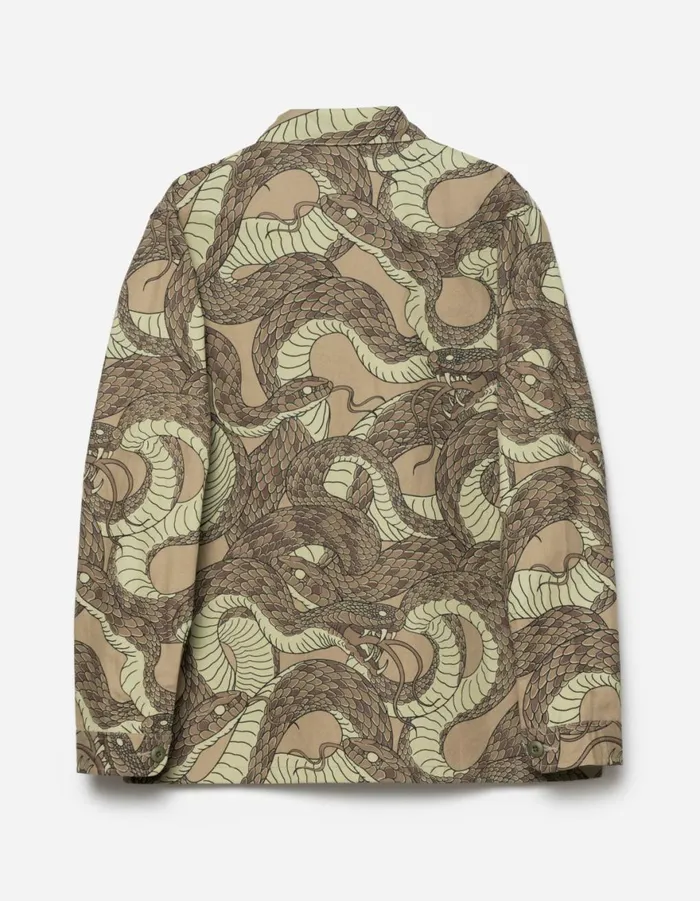 Maharishi Long Sleeve Shirts 6037 Snakeskin Utility Overshirt Desert 8211 Men