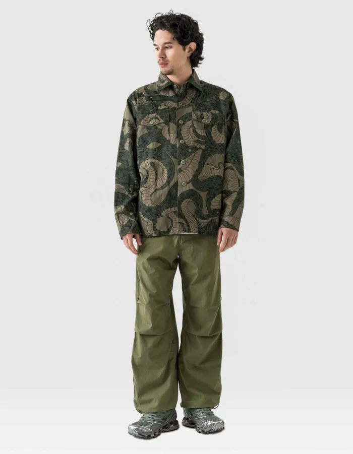 Maharishi Long Sleeve Shirts 6037 Snakeskin Utility Overshirt Woodland 8211 Men