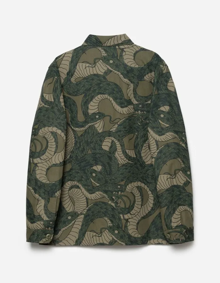 Maharishi Long Sleeve Shirts 6037 Snakeskin Utility Overshirt Woodland 8211 Men