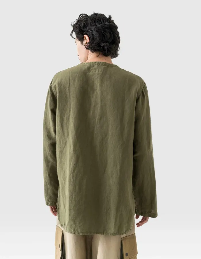 Maharishi Long Sleeve Shirts 6053 Maharishi Kurta Shirt Olive OG107F 8211 Men
