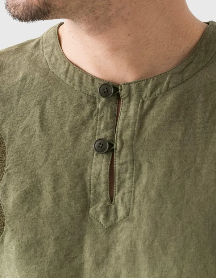 Maharishi Long Sleeve Shirts 6053 Maharishi Kurta Shirt Olive OG107F 8211 Men