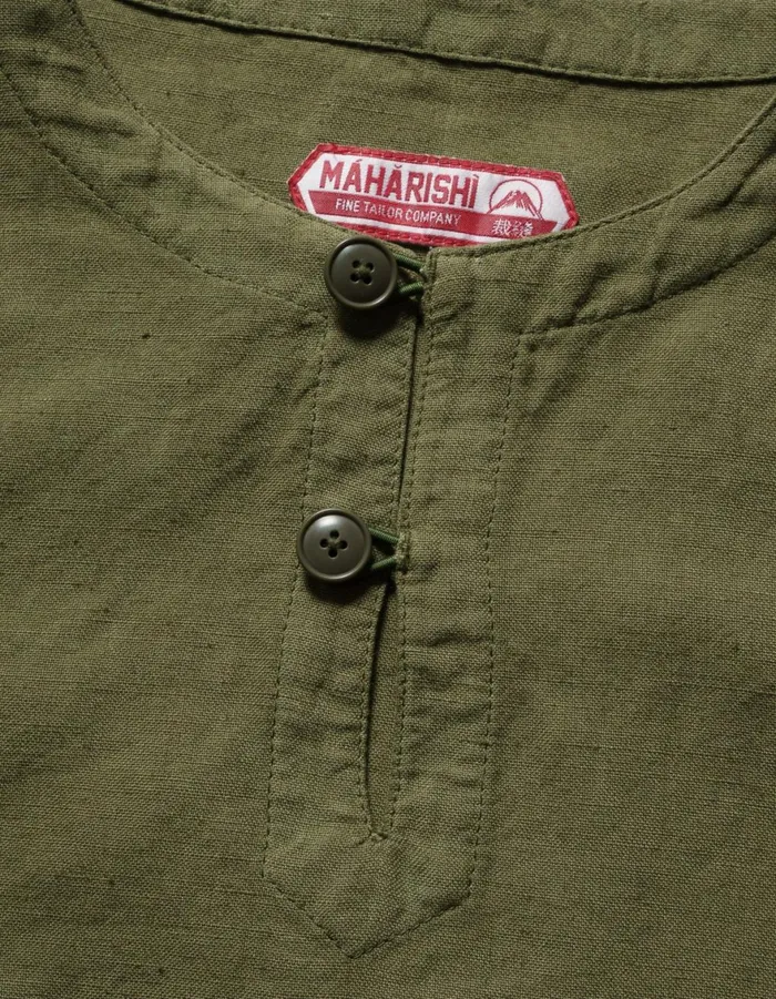 Maharishi Long Sleeve Shirts 6053 Maharishi Kurta Shirt Olive OG107F 8211 Men