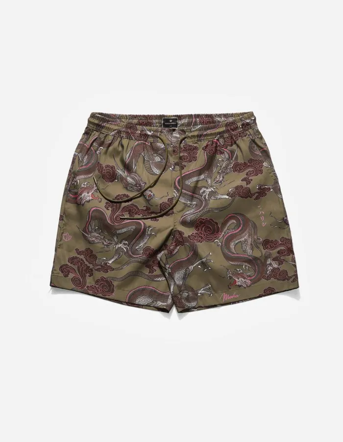 Maharishi Swim Shorts 1549 Dragon Swim Shorts Olive 8211 Men
