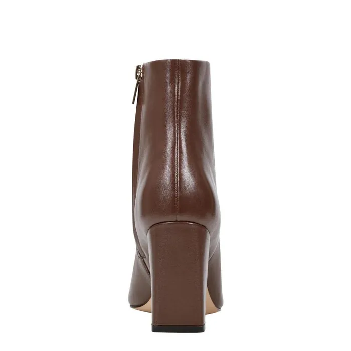 Marc Fisher Booties Women Yanara Heeled Bootie Dark Brown Leather