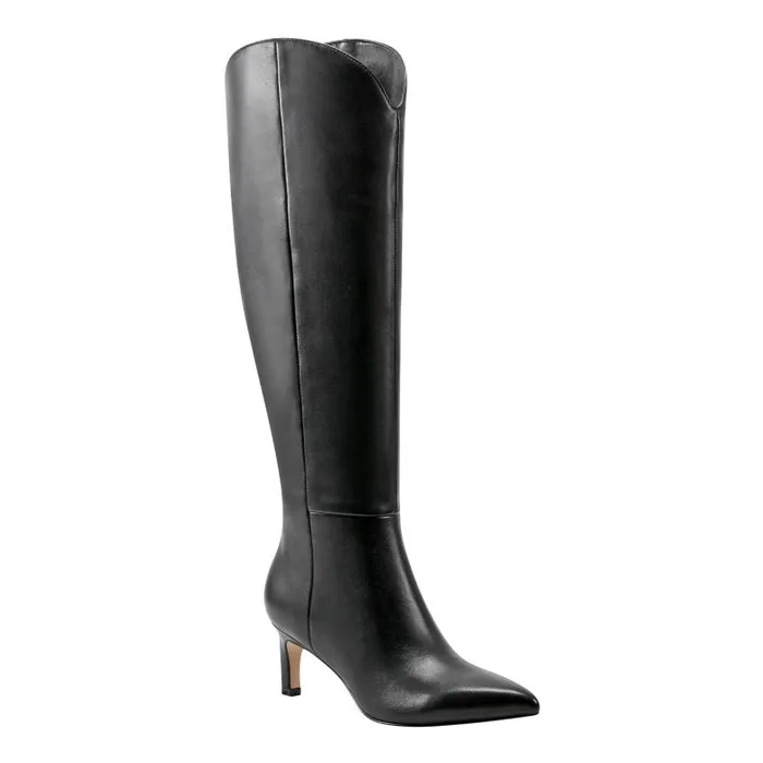 Marc Fisher Boots and Booties Women Quinnie Dress Boot Black Leather