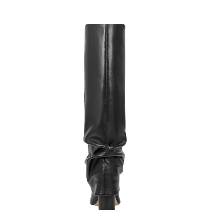 Marc Fisher Boots Women Lalita Foldover Dress Boot Black Leather