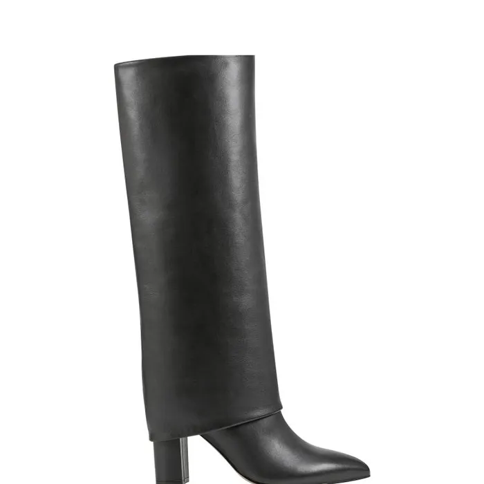 Marc Fisher Boots Women Leina Block Heel Pointy Toe Dress Boot Black