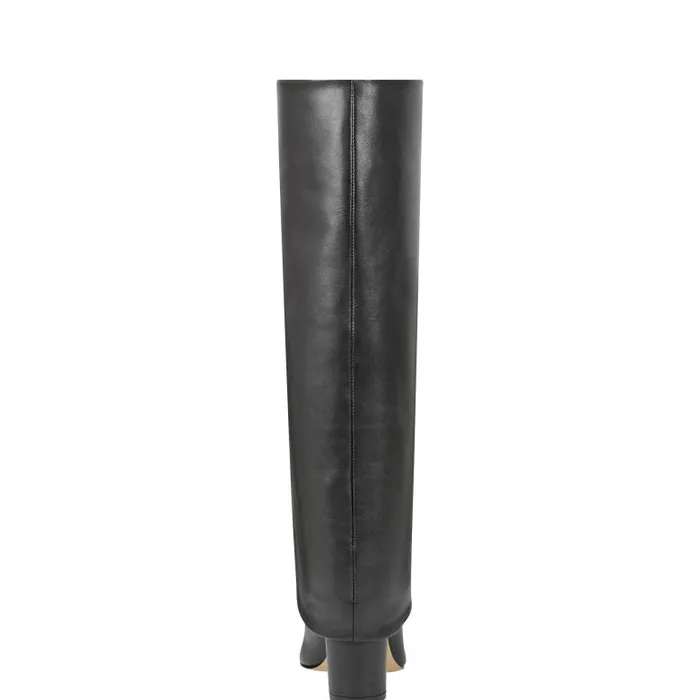Marc Fisher Boots Women Leina Block Heel Pointy Toe Dress Boot Black