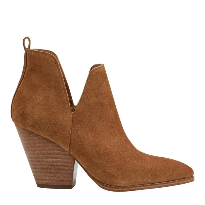 Marc Fisher Casual Boots Women Tanilla Heeled Bootie Camel Suede