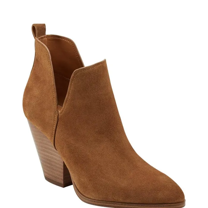 Marc Fisher Casual Boots Women Tanilla Heeled Bootie Camel Suede