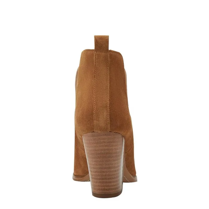 Marc Fisher Casual Boots Women Tanilla Heeled Bootie Camel Suede