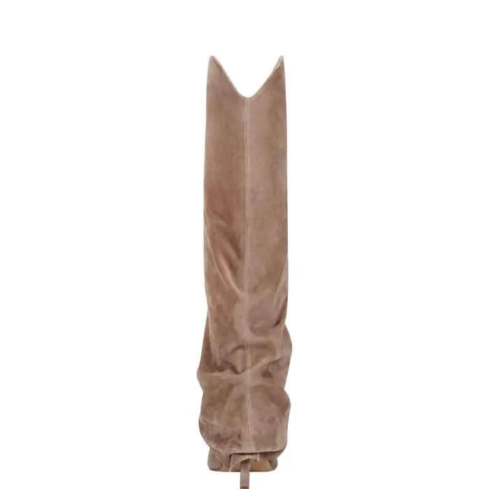 Marc Fisher Dress Boots Women Nairine Foldover Dress Boot Natural Suede