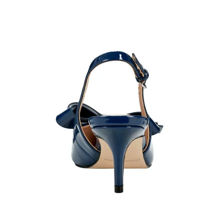 Marc Fisher Heels and Pumps Women Allon Bow Slingback Pump Navy Patent