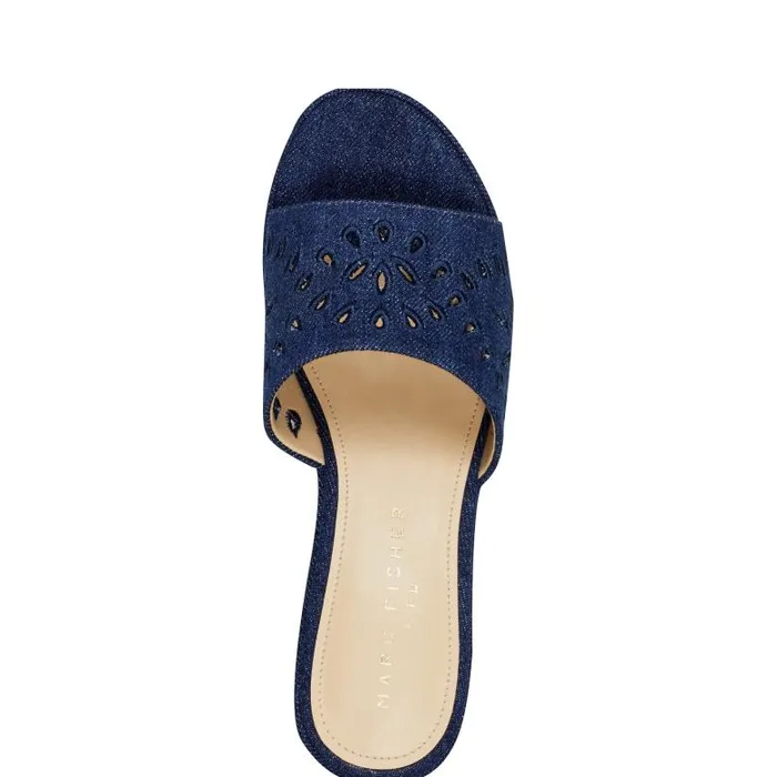 Marc Fisher Mules and Slides Women Foreva Platform Slide Sandal Denim