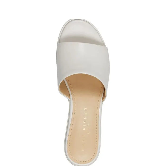 Marc Fisher Mules and Slides Women Forina Platform Slide Sandal Chic Cream