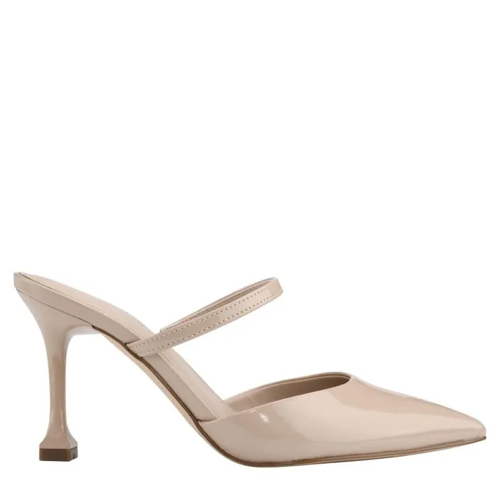 Marc Fisher Mules and Slides Women Hadais Heeled Mule Light Natural Patent