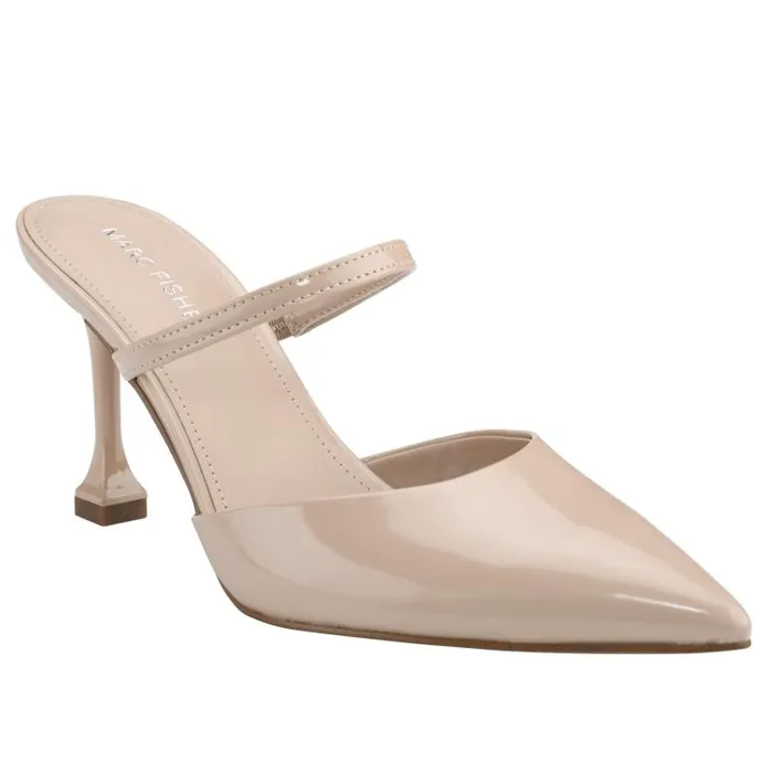 Marc Fisher Mules and Slides Women Hadais Heeled Mule Light Natural Patent