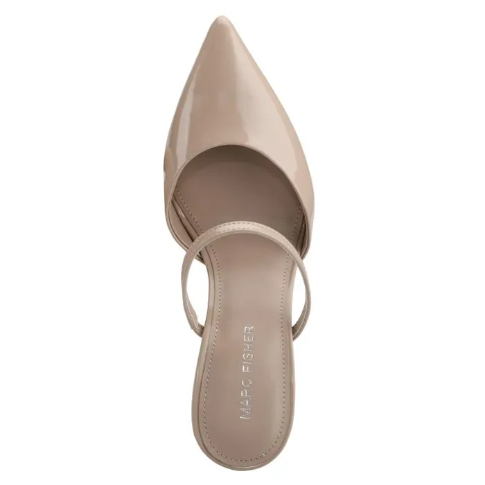 Marc Fisher Mules and Slides Women Hadais Heeled Mule Light Natural Patent