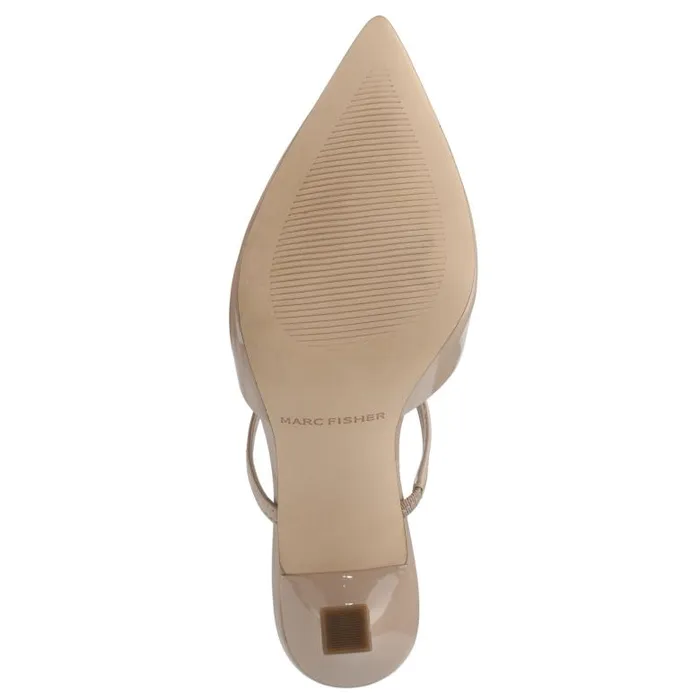 Marc Fisher Mules and Slides Women Hadais Heeled Mule Light Natural Patent