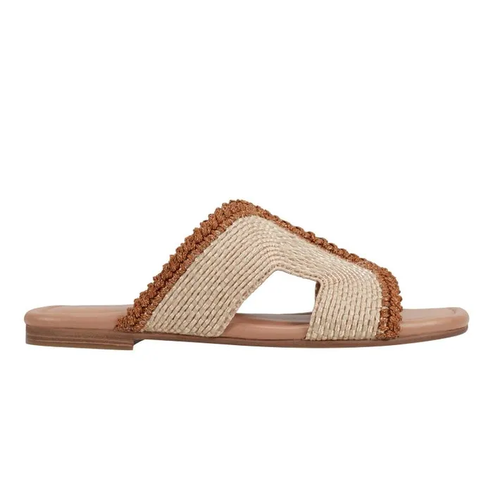 Marc Fisher Sandals Women Nashie Flat Sandal Light Natural Raffia