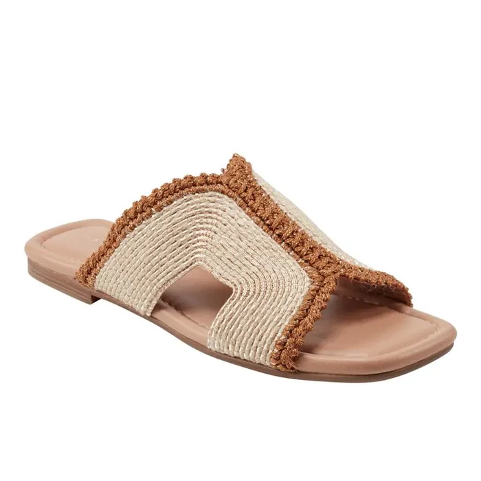 Marc Fisher Sandals Women Nashie Flat Sandal Light Natural Raffia