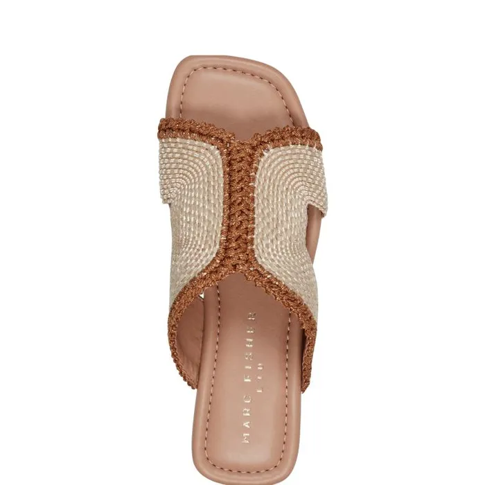 Marc Fisher Sandals Women Nashie Flat Sandal Light Natural Raffia