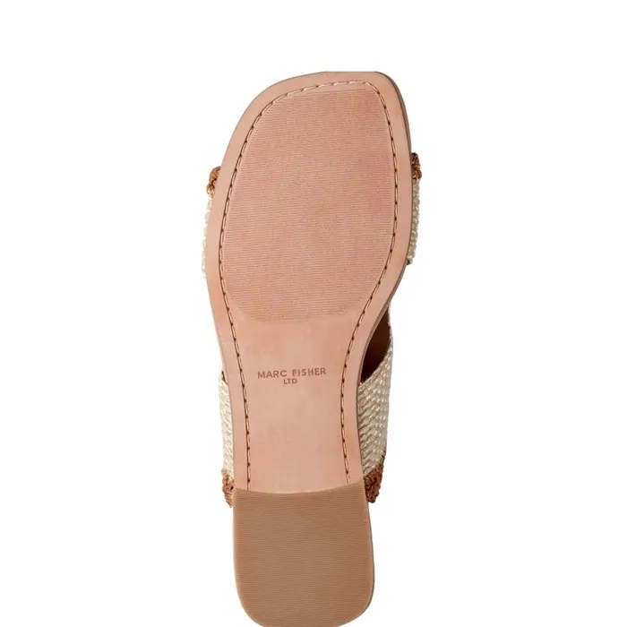 Marc Fisher Sandals Women Nashie Flat Sandal Light Natural Raffia