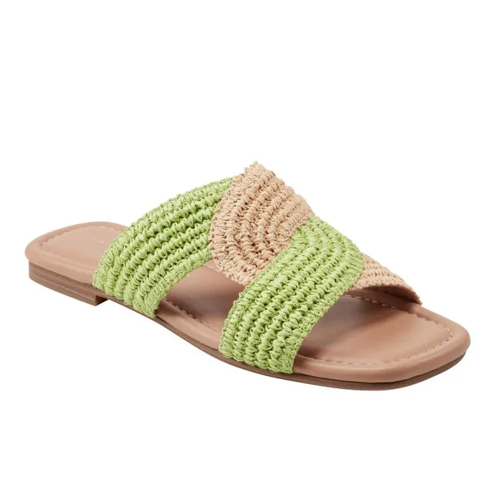 Marc Fisher Sandals Women Navie Flat Sandal Greennatural Raffia