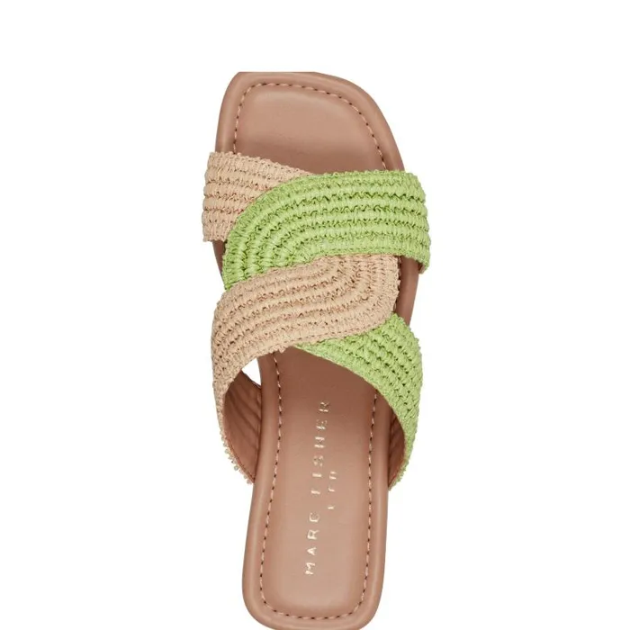 Marc Fisher Sandals Women Navie Flat Sandal Greennatural Raffia