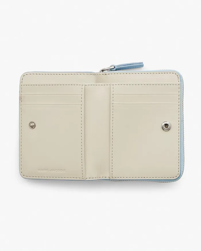 Marc Jacobs Small Wallets The Leather Mini Compact Wallet Cloud Blue 8211 Women