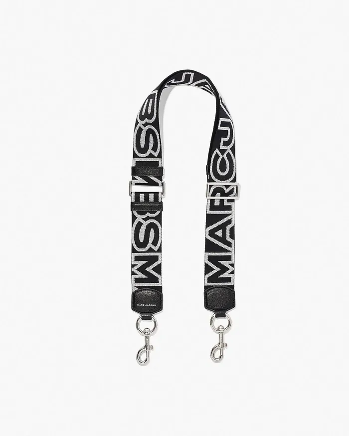 Marc Jacobs Straps The Outline Logo Webbing Strap Blacksilver 8211 Women