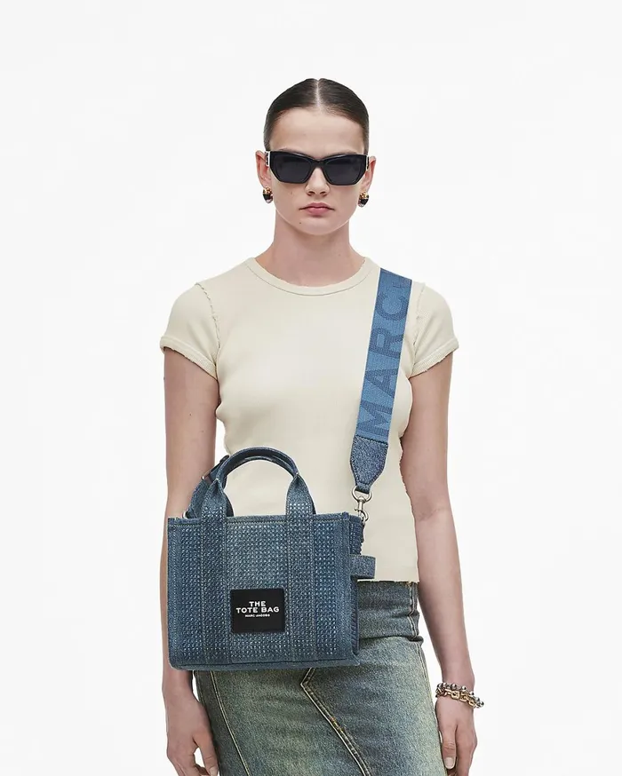 Marc Jacobs The Tote Bag The Crystal Denim Small Tote Bag Light Blue Crystal 8211 Women