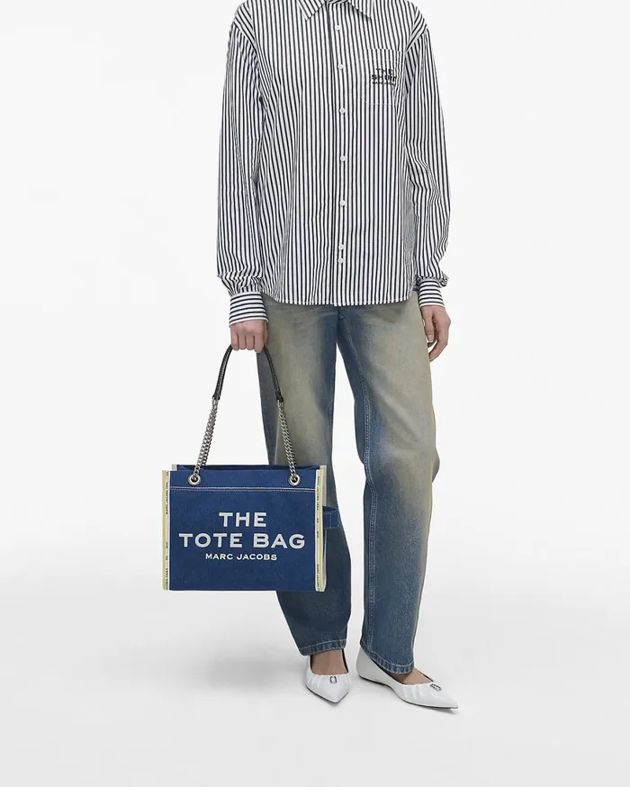 Marc Jacobs The Tote Bag The Denim Chain Medium Tote Bag Dark Wash 8211 Women