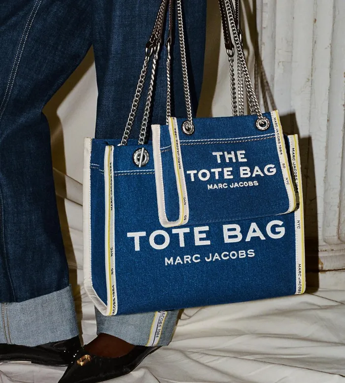 Marc Jacobs The Tote Bag The Denim Chain Medium Tote Bag Dark Wash 8211 Women