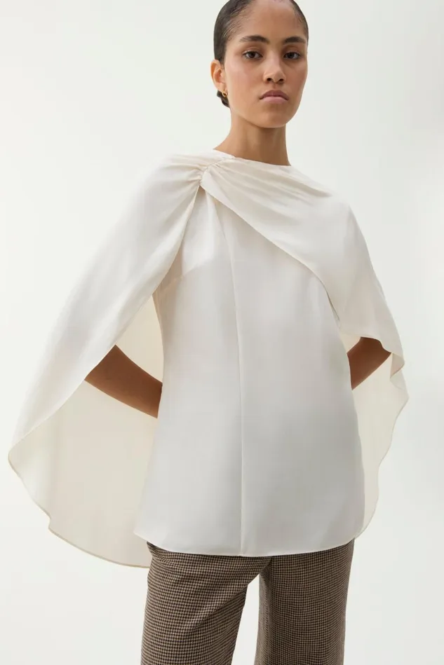 Margaux Drape Blouse Whipped Cream Women Rodebjer Shirts and Blouses