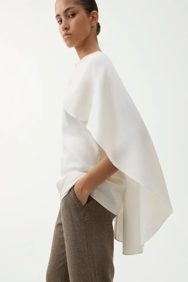 Margaux Drape Blouse Whipped Cream Women Rodebjer Shirts and Blouses