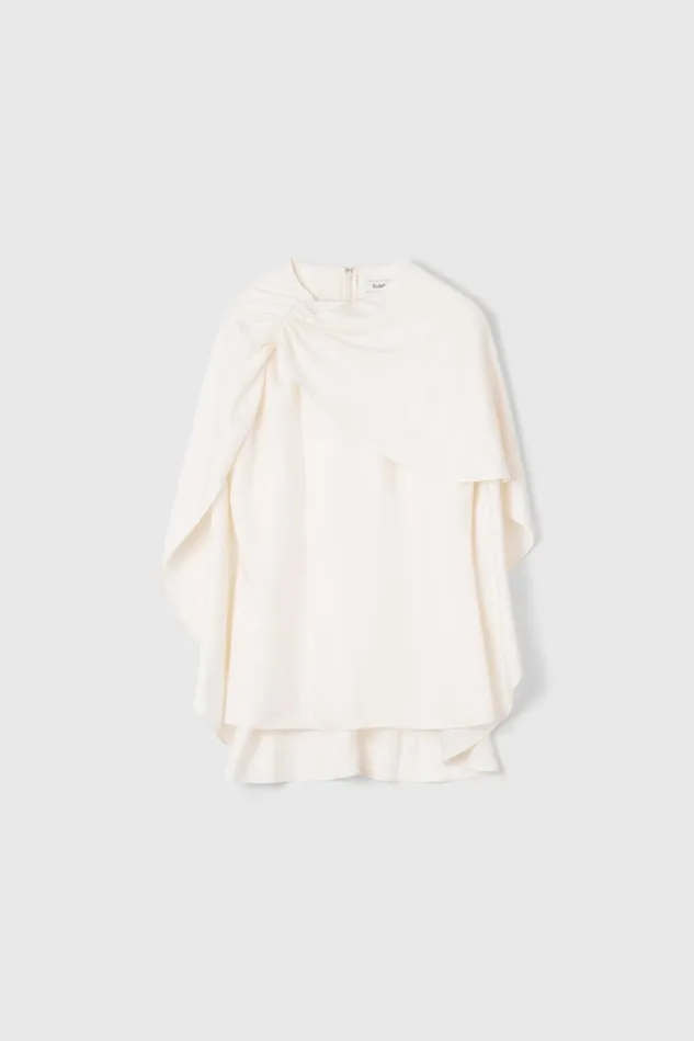 Margaux Drape Blouse Whipped Cream Women Rodebjer Shirts and Blouses