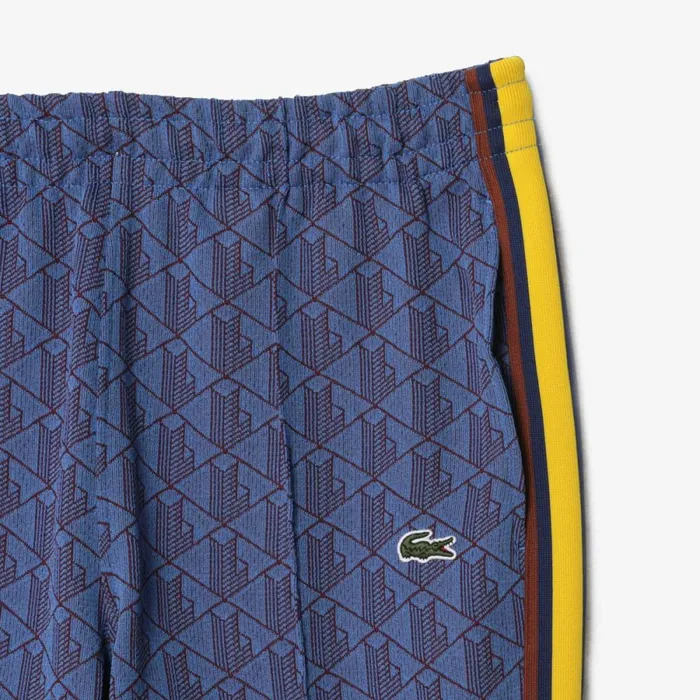 Matching Sets Men Lacoste Men039s Jacquard Monogram Paris Sweatpants Blue Bordeaux Nji