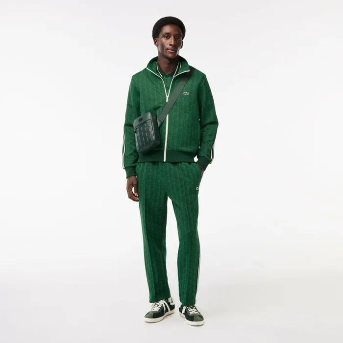 Matching Sets Men Lacoste Men039s Jacquard Monogram Paris Sweatpants Green Qij