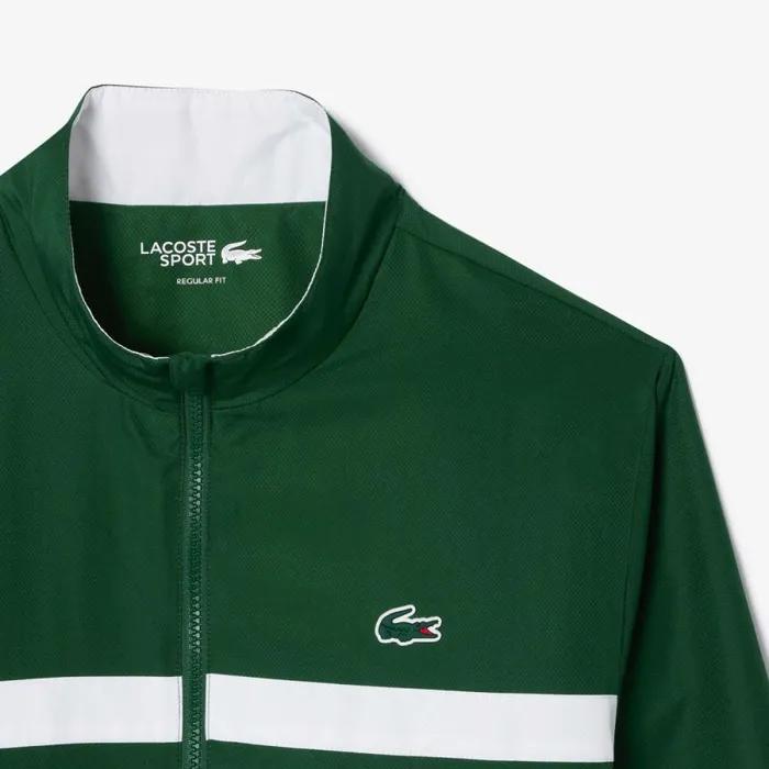 Matching Sets Men Lacoste Men039s Logo Stripe Tennis Sweatsuit Green White 291