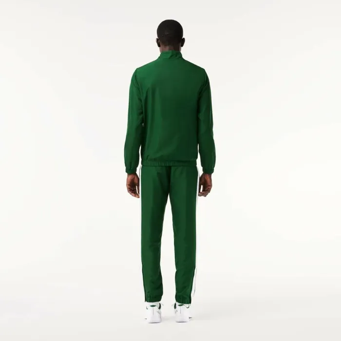 Matching Sets Men Lacoste Men039s Logo Stripe Tennis Sweatsuit Green White 291