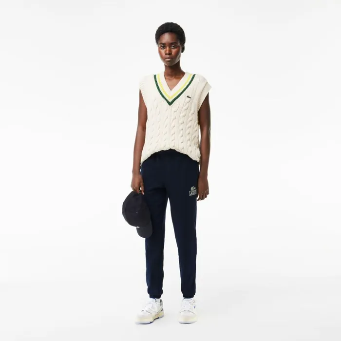 Matching Sets MenWomen Lacoste Unisex Signature Print Sweatpants Navy Blue 166