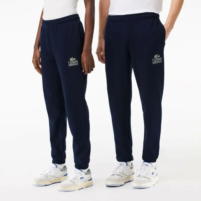 Matching Sets MenWomen Lacoste Unisex Signature Print Sweatpants Navy Blue 166