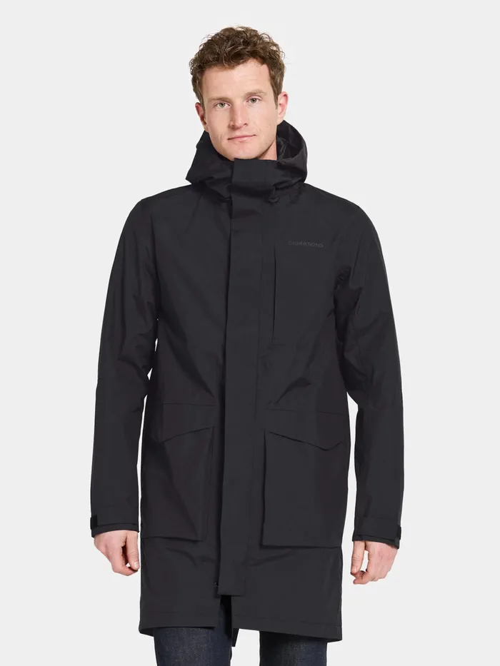 Men Andreas Parka Black Didriksons Autumn Jackets