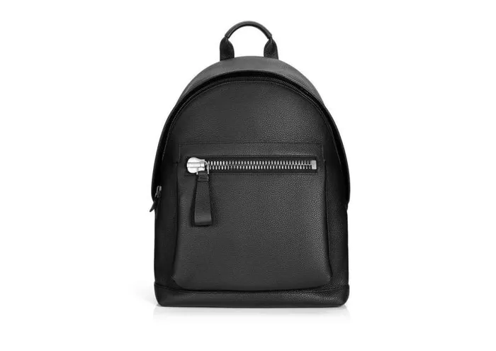 Men Backpacks Tom Ford Grain Leather Buckley Backpack Black