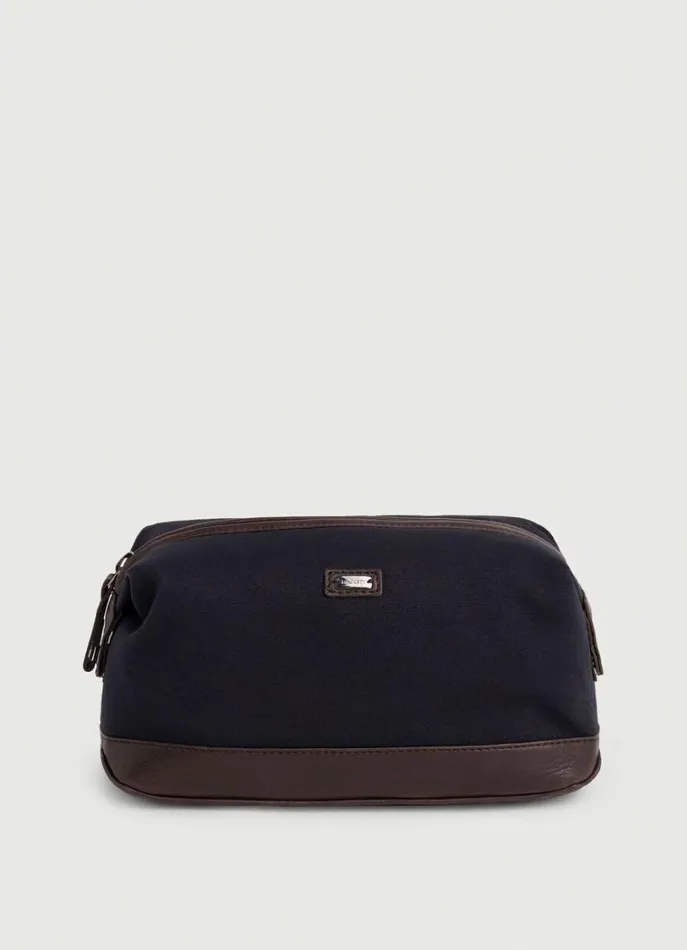 Men Bags and Luggage Hackett London Washbag With Inside Pocket Navybrown