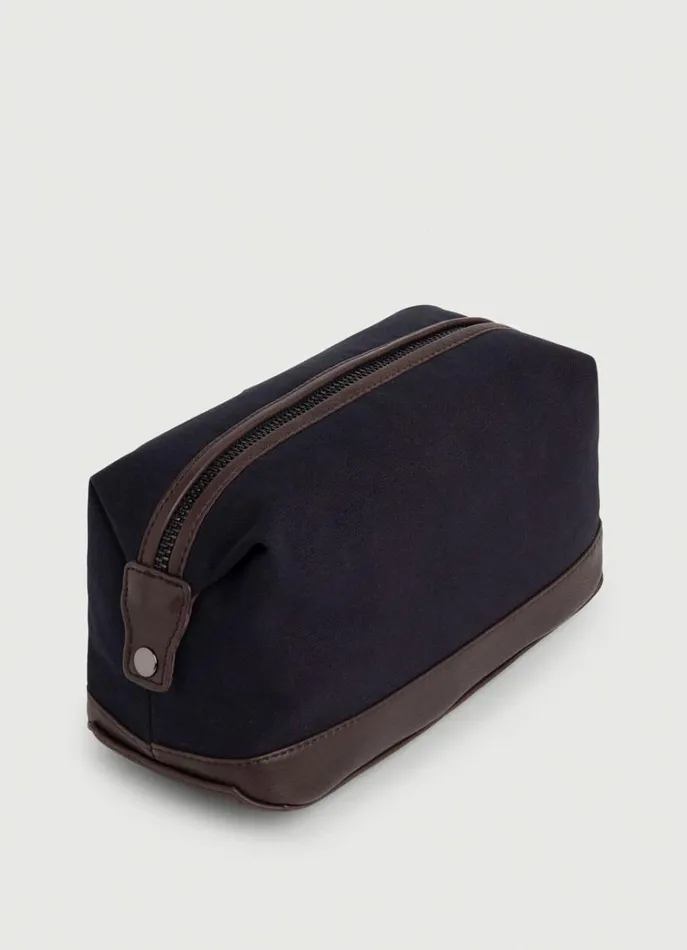 Men Bags and Luggage Hackett London Washbag With Inside Pocket Navybrown