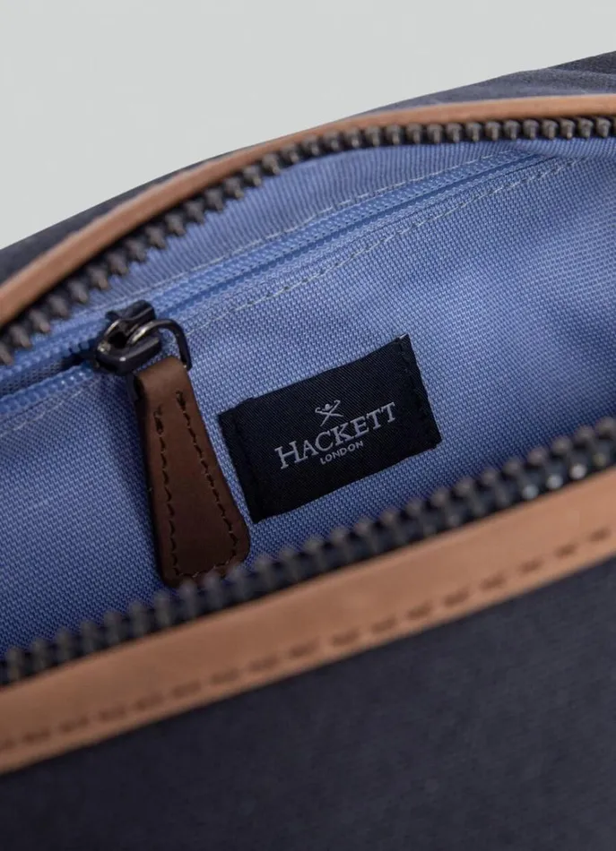 Men Bags and Luggage Hackett London Washbag With Inside Pocket Navybrown